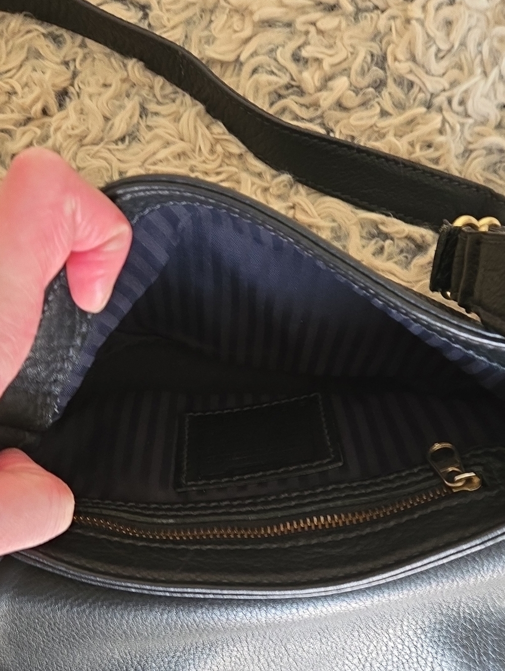 Coach Full-grain Leather Black Mini Crossbody Bag. Made In The USA. - Picture 10 of 11